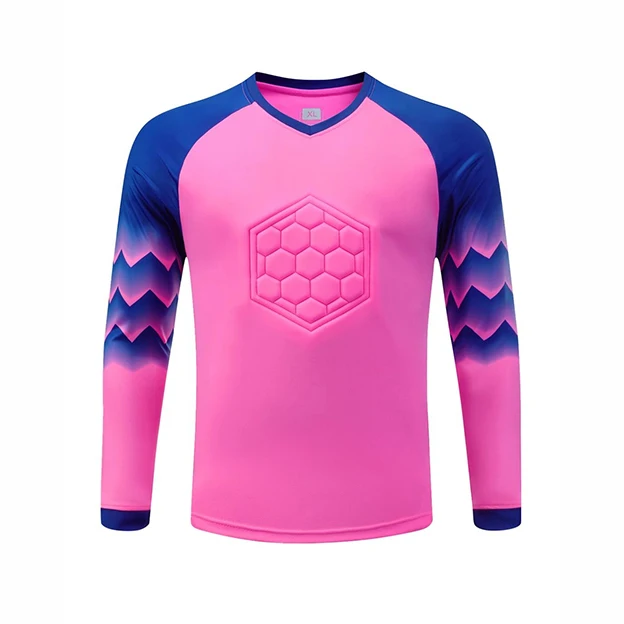 Adults Football Goalkeeper Uniform Mens Goalkeeper Soccer Jersey Boy\'S Doorkeepers Long Sleeve Protective Sponge Shirt Pants