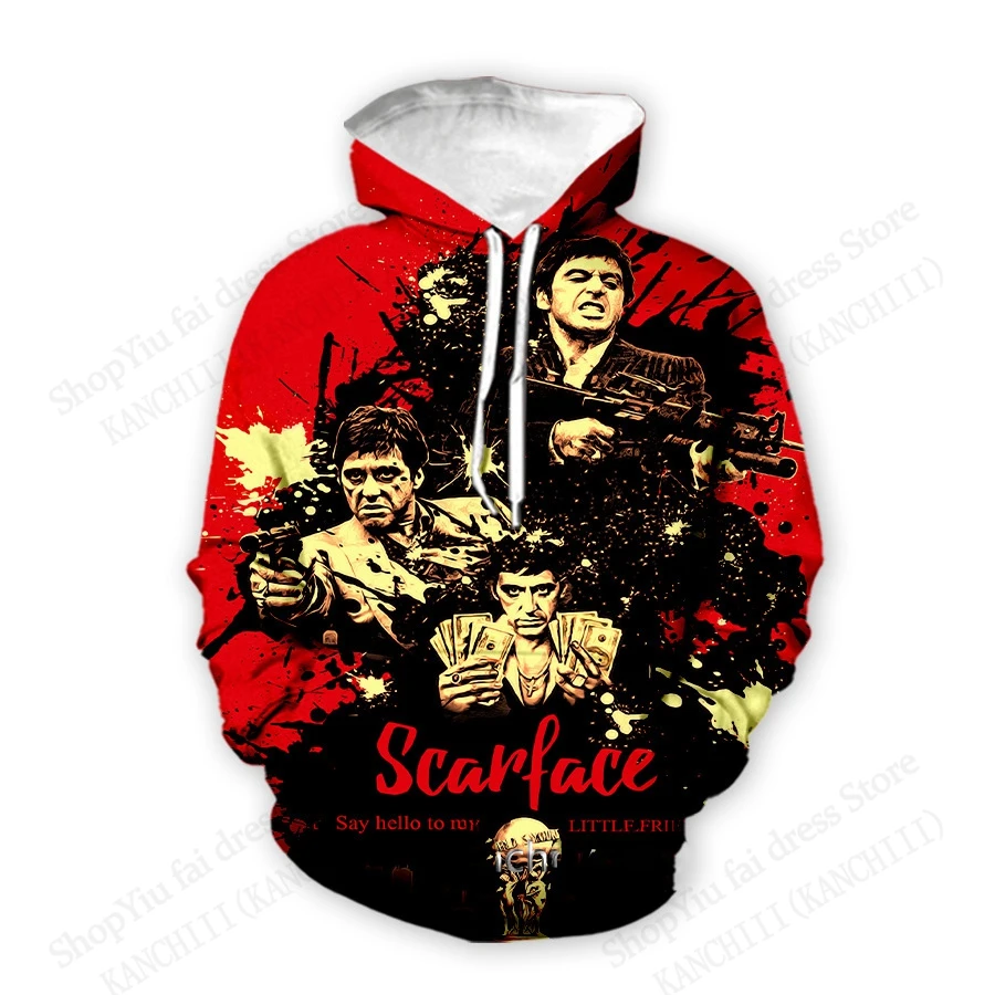 Movie Scarface 3d Print Hoodies Men Women Fashion Oversized Vintage Hoodie Sweatshirt Tony Montana Coat Mens Clothing Moletom