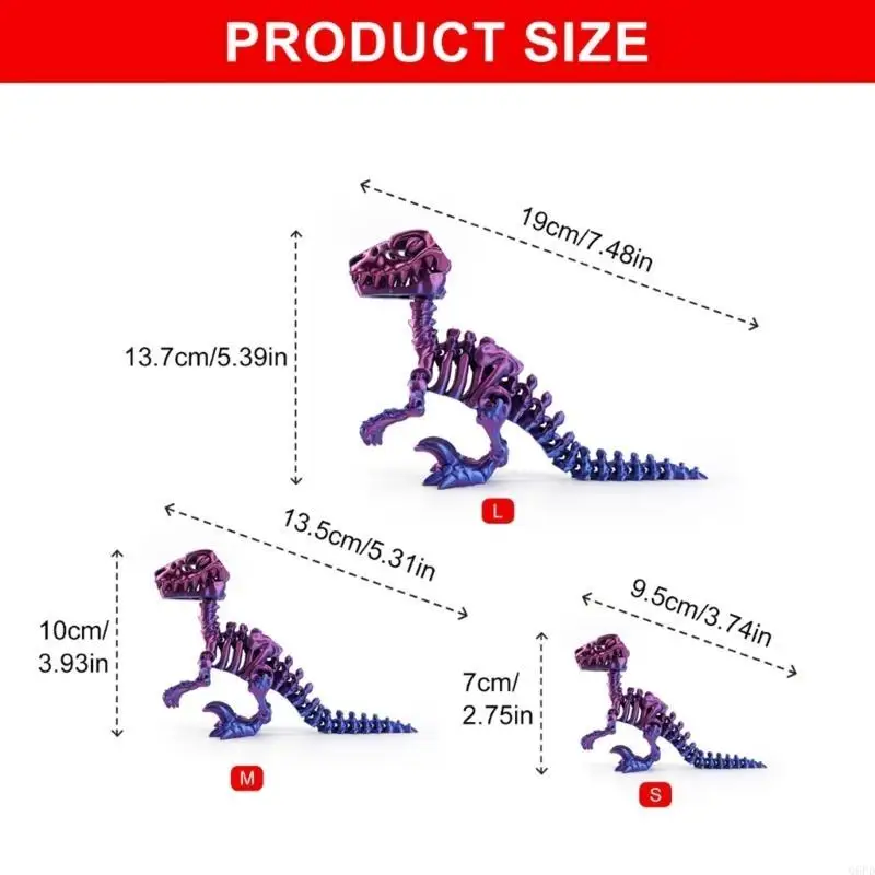 Poable Raptors Skeleton Model Figur Flexible Gelenke -Druck Figur Kinderspielzeug