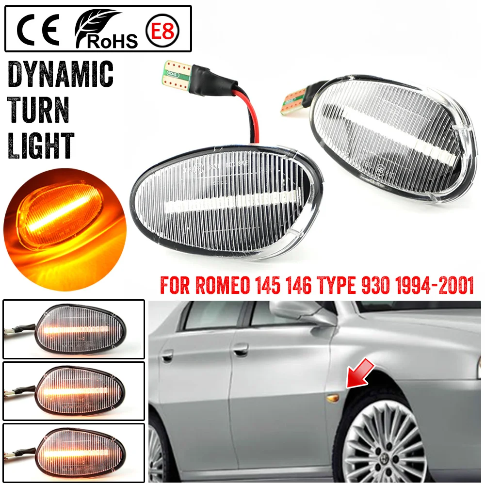 For ALFA ROMEO 145 146 930 155 SPIDER GTV 60603161 60603162 Dynamic Led Side Marker Turn Signal Light Indicator Repeater Lamp