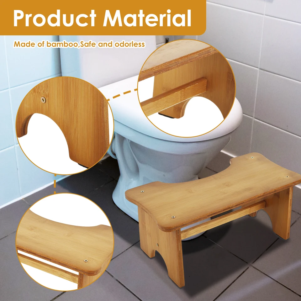 Tabouret Pour Toilette En Position Accroupie - Ergonomique Antidérapant Pour Adultes, Seniors Et Enfants - Bleu/Rose/Gris