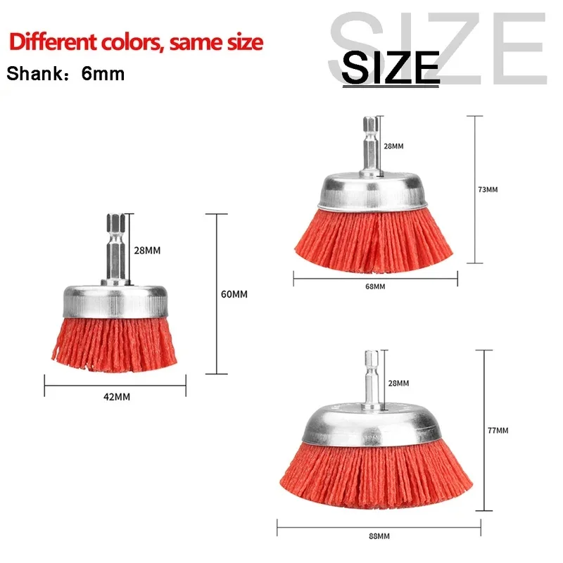 2/3/4 Inch Nylon Abrasive Brush Filament Abrasive Cup Brush Rotary Tool Polishing Deburring Abrasive Wire Wheel Dremel Accessori view 2