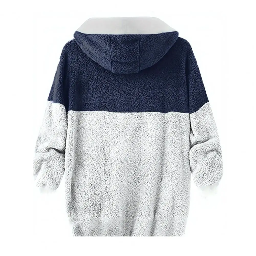 

Мужская уютная флисовая куртка с капюшоном, регулируемым шнурком и застежкой-молнией, теплая верхняя одежда для осени и зимы