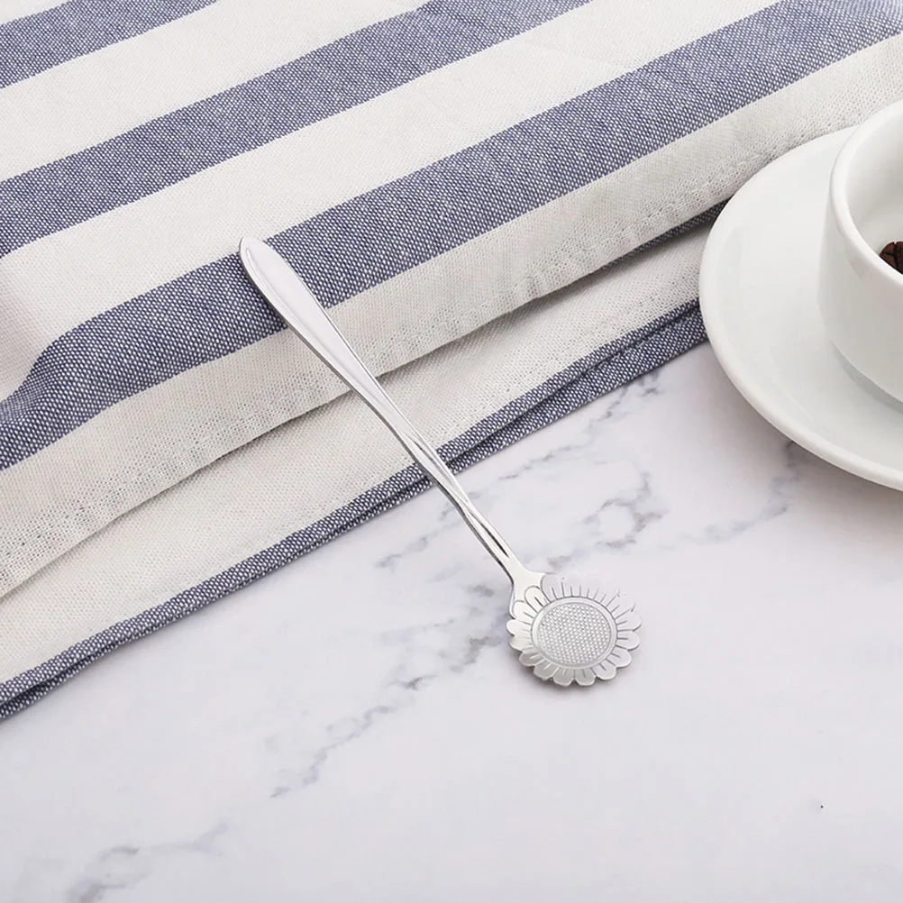 

8Pcs Stainless Steel Flower Spoon Creative Design Coffee Tea Spoons for Home Office Cherry Blossom Rose Daisy