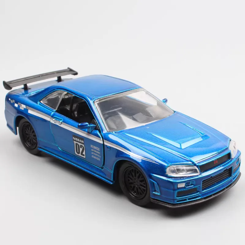 

New JADA 1:32 Nissan GTR R34 Skylin Alloy Car Diecasts & Toy Vehicles Car Model Miniature Scale Model Car For Children ornaments