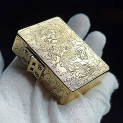 ZORRO 915s Handmade Thickened Brass Lighter Heavy Armor Retro Double-sided Engraving Kerosene Lighter Men's Collection Gift