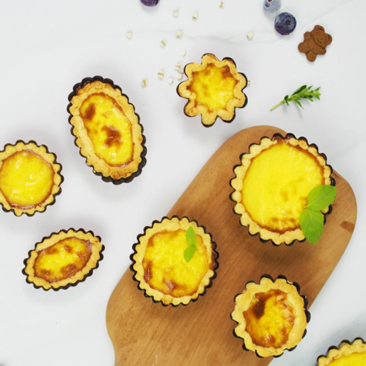 

3Pcs Reusable Egg Tarts Mold with Fluted Edges Premium Metal Baking Cups for Cheesecakes Custard Cakes Cookies Chocolate Non