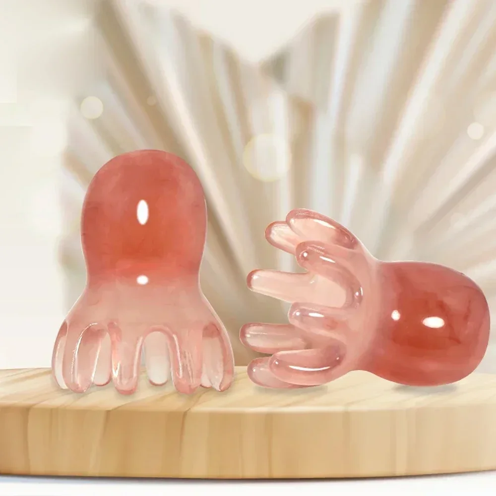 Cute Octopus Scalp Massage Comb Korean Hair Care, Stress Relief, Anti-Hair Loss, Portable Resin Head Massager for Home & Travel