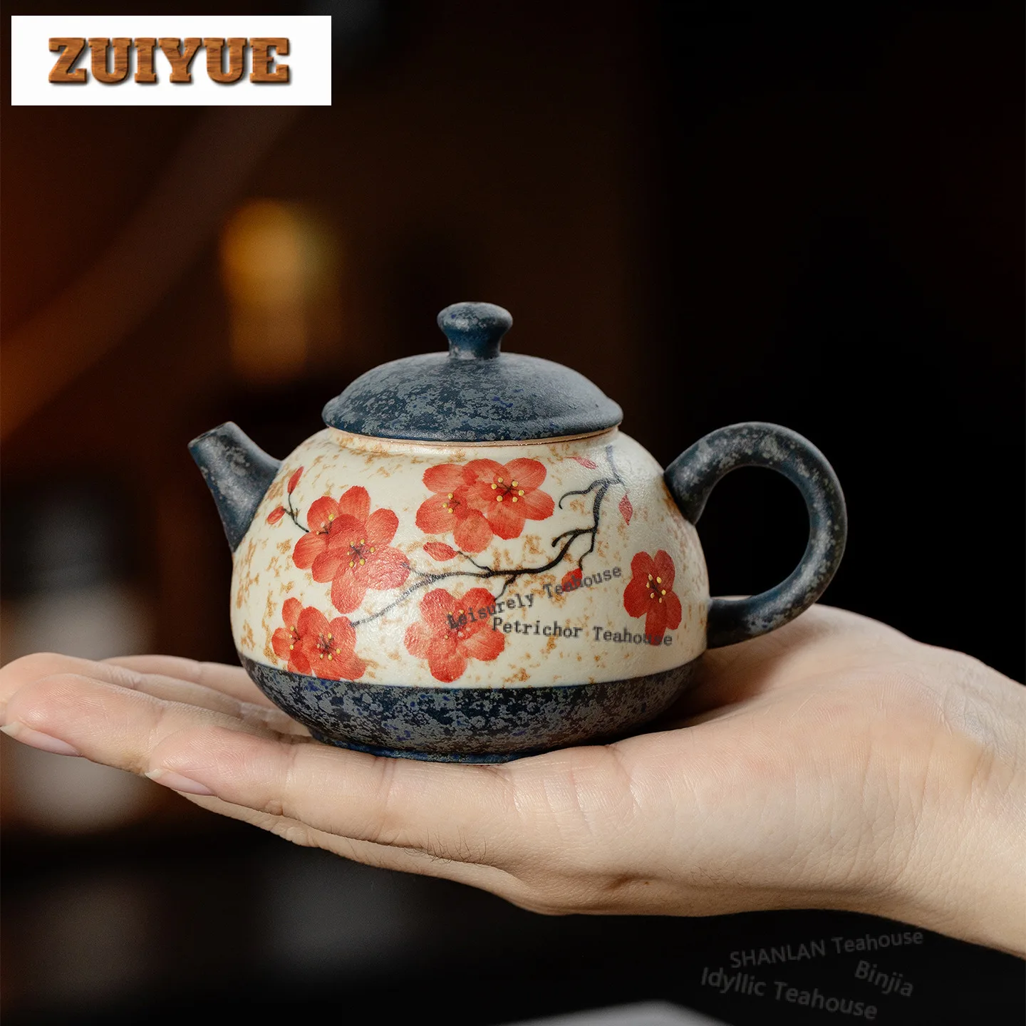 

100 мл ручная роспись чайник с цветком сливы антикварный чайник для заварки домашний чайник для заваривания чая с шариковым отверстием для украшения чая