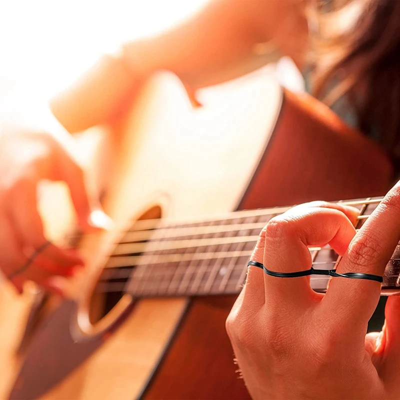 Bandas de entrenamiento de dedos para principiantes, Sistema de velocidad de dedo de silicona, ensanchador de dedos para guitarra, bajo, Piano, ejercicio, 4 piezas