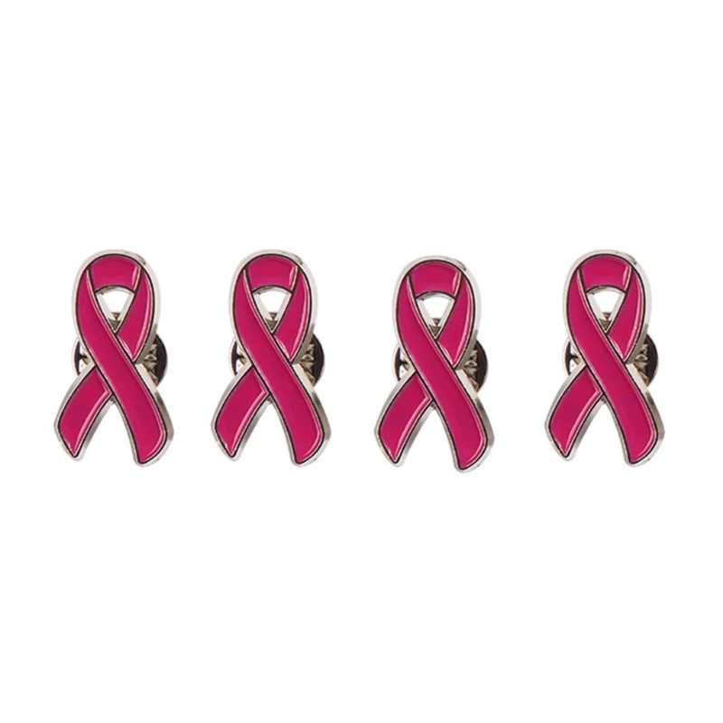 Pink Ribbon Brooches For Women Pink Ribbon Brooch Pins Surviving Awareness Lapel Pin for Women N7YF