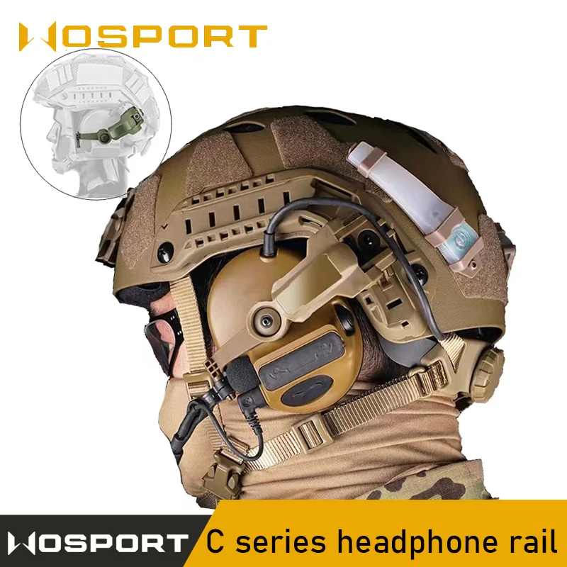 Tactical Headphone Holder, Helmet Adapter, Headphone Rail Mounting Bracket, Curved Rail Adapter, Headphone Accessories