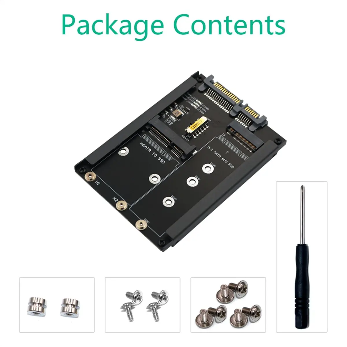 N05R 2In1 MSATA + B Key/B+M Key M.2 SSD to 2.5 SATA Adapter Card with Enclosure Socket for M2 NGFF SATA3 2230 2242 2260 2280 view 6