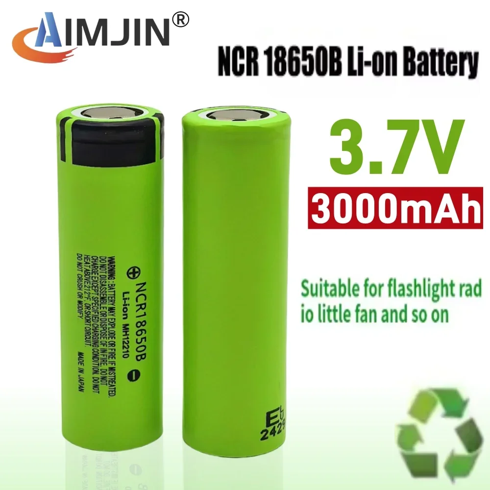 

NCR18650B 34B 3.7V 3000mAh Rechargeable lithium battery 18650 Battery for Monitoring,Flashlight, handheld fan Etc