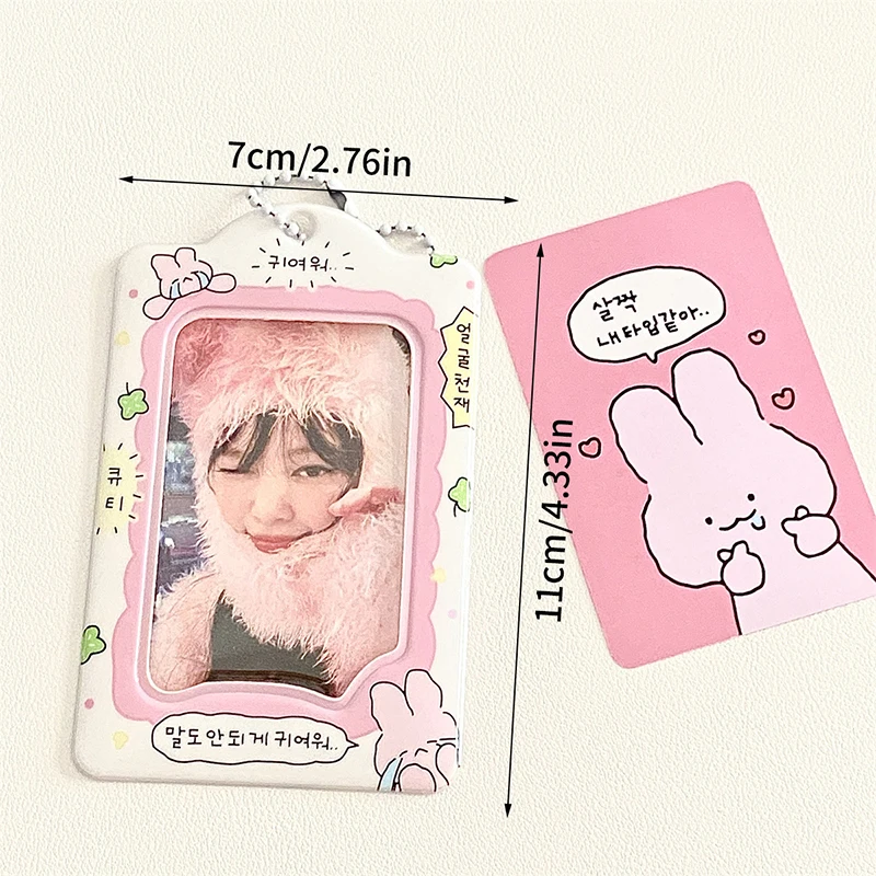 Fashion 1pc Korea 3 Inch Photocard Holder Kpop Card Keychain Pendant Idol Card Holder Bus Bank ID Card Cover Student Supplies