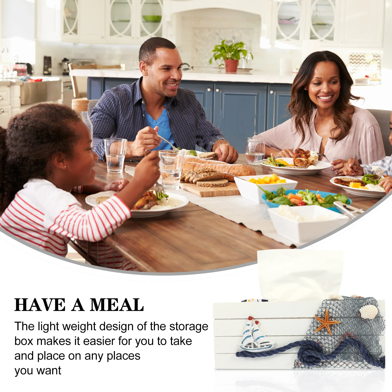 

1pcs Wooden Tissue Box Holder Mediterranean Style Storage Case For Living Room Bedroom Desktop Household Tissue Container Napkin