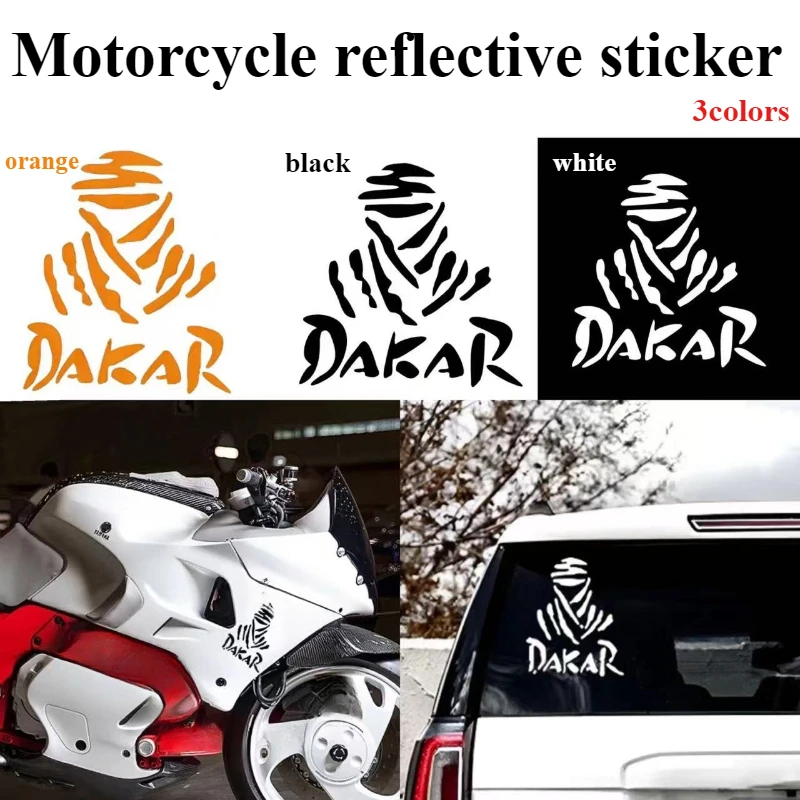 1Pc Dakar Motorcycle Reflective Sticker Windshield Decal Personalized Bike Body Decor Modification Accessory view 4