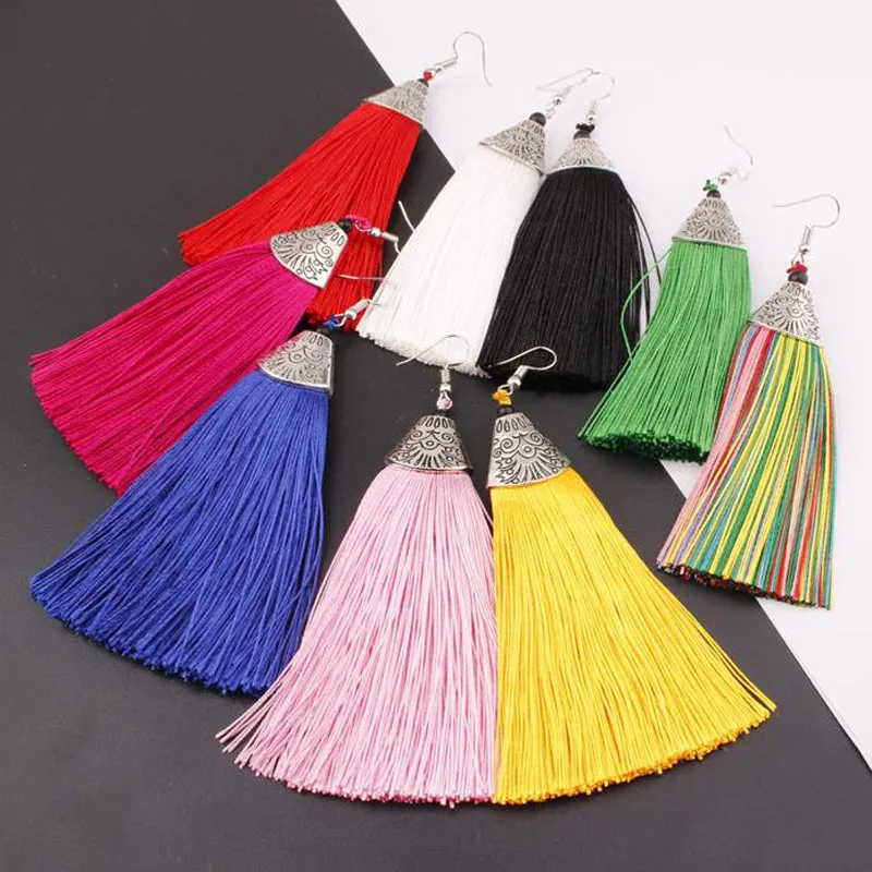 Juya 10Pcs/lot DIY Tassels Jewelry Findings Ancient Decorative Oval Metal Bead Caps Accessories For Women Earrings Making