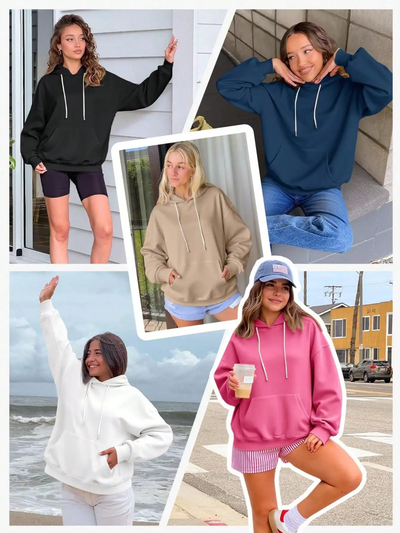 Fisoew Womens Casual Oversized Hoodies Loose Fit Lange Mouw Trekkoord Capuchon Sweatshirts 2025, Herfst Winter Outfits