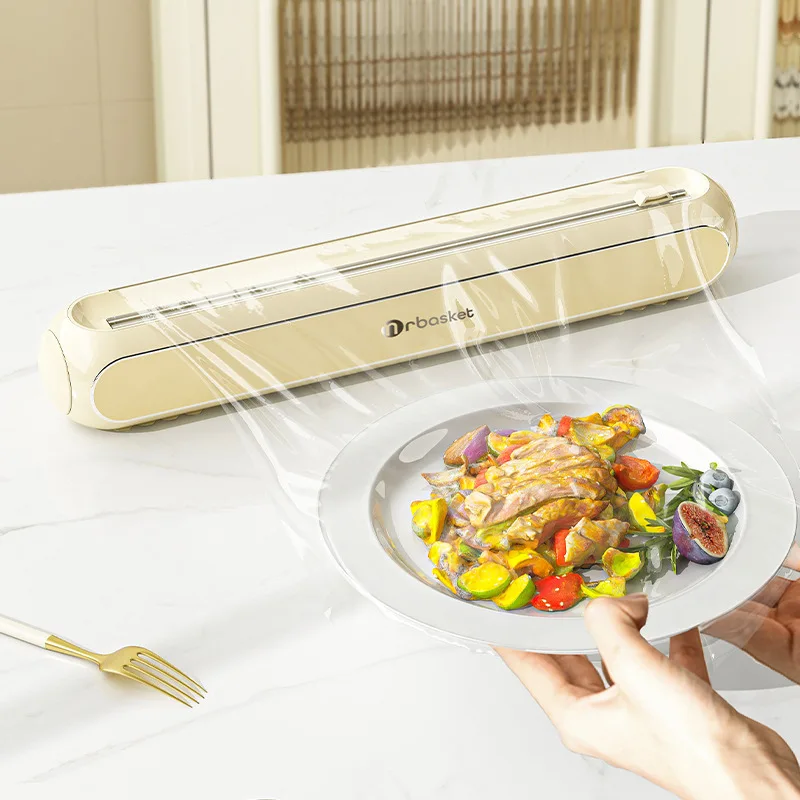 

Adsorbable Suction Cup Cling Film Cutter Magnetic Refrigerator Foil Divider Sliding Knife Kitchen Cutting Box