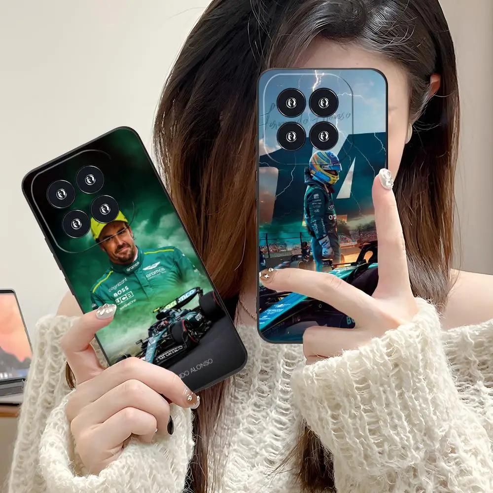 حافظة لهاتف فرناندو أ-ألونسو لهاتف شاومي 15 14 13 12 11 10 9 T Ultra Lite Pro S SE X 5G غطاء أسود فاخر جميل #2