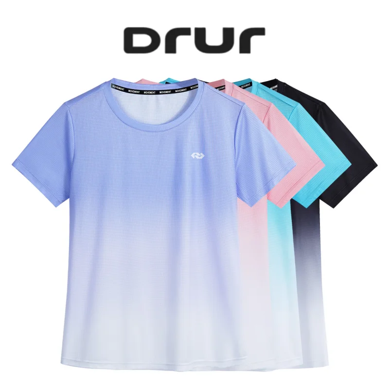 DRUR Badminton Shirt Women Summer Lightweight Running Top Short Sleeve Gym Tee Quick Dry Sportswear Athlete Fitness Tshirt New