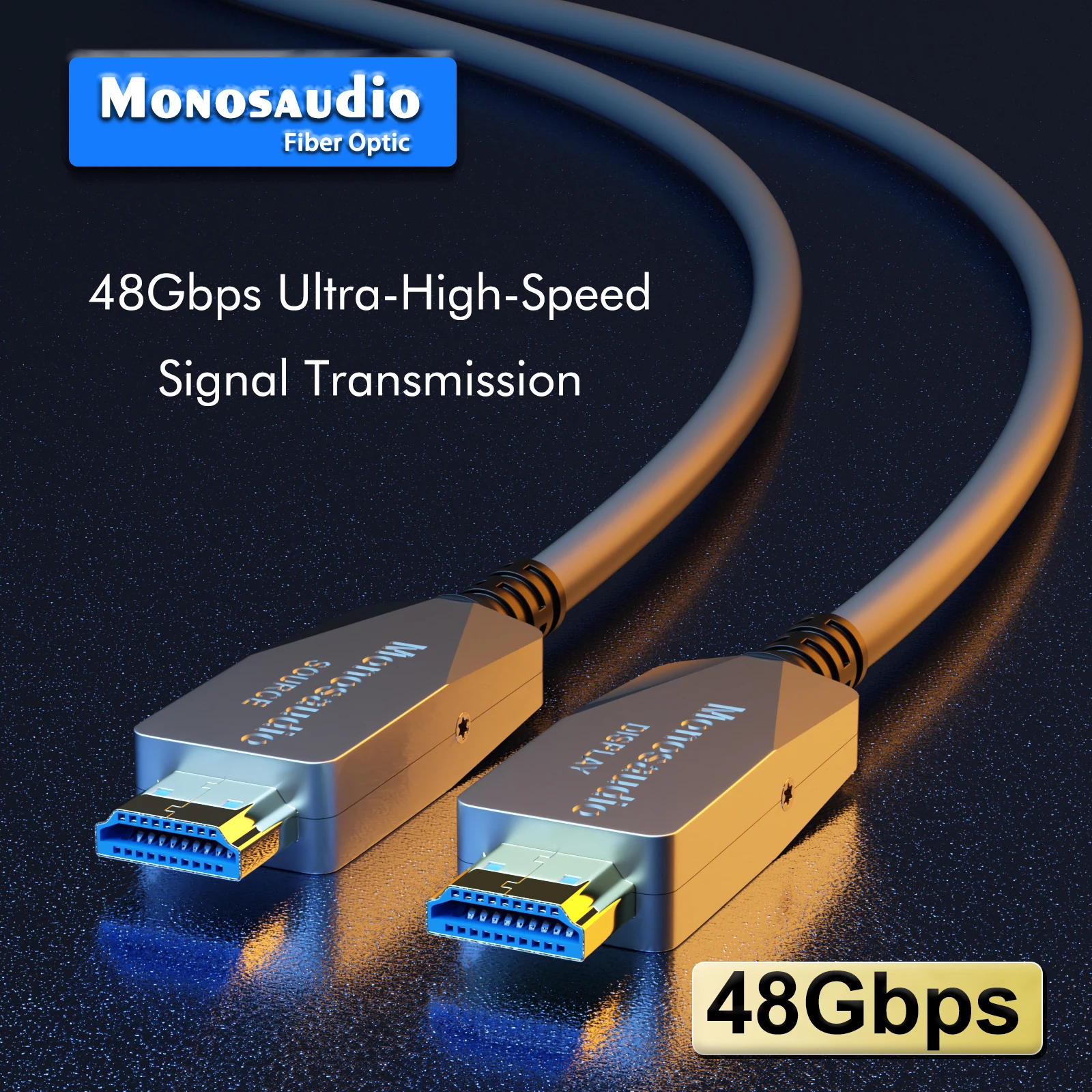 Cabo HDMI 8K de Fibra Óptica 120Hz 48Gbps HDR HDCP para TV HD, Projetor, Ps3/4, Computador de Ultra Alta Velocidade