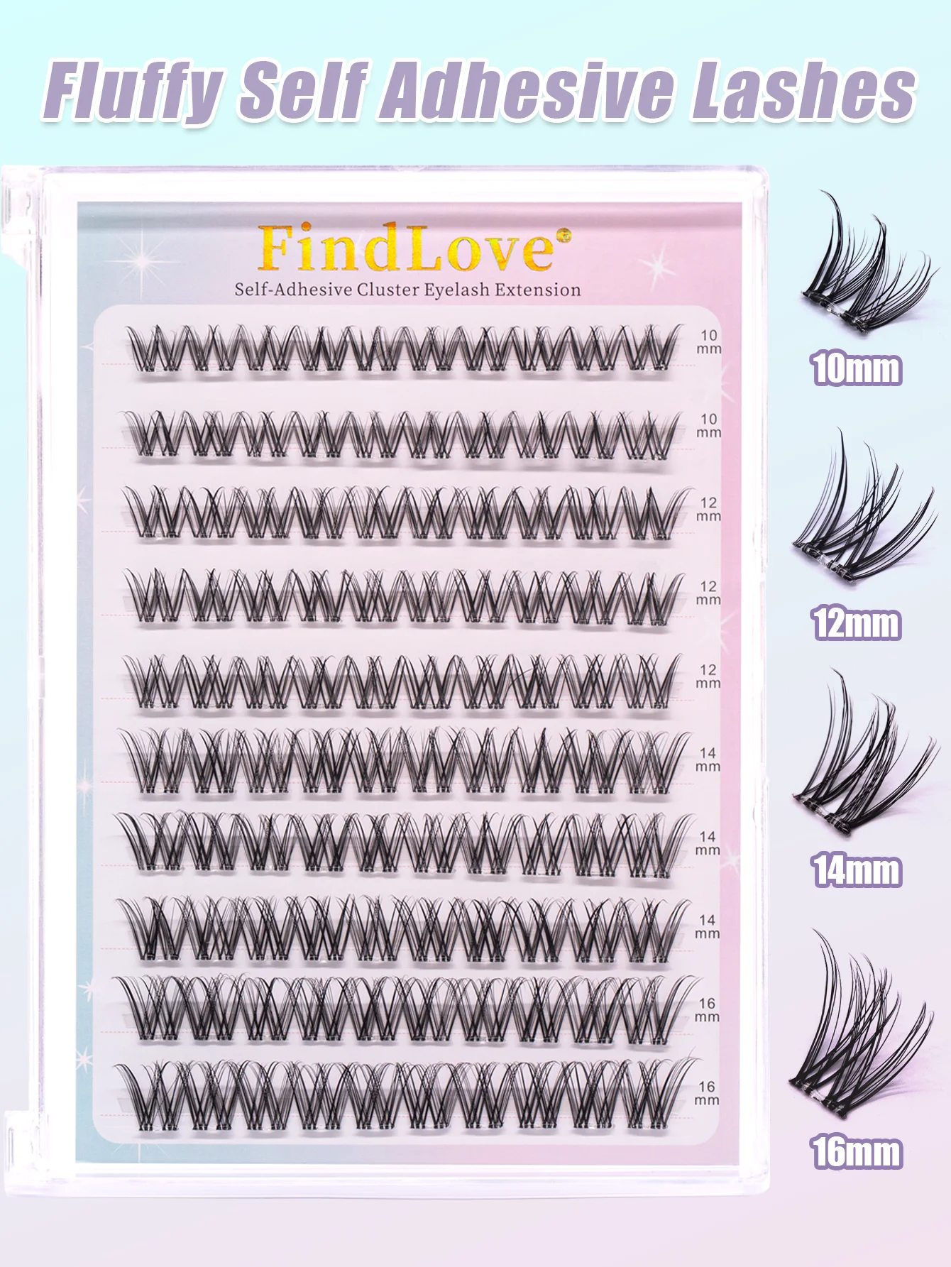 100 Uds pestañas prepegadas grupos de pestañas naturales 10-16mm DIY juego de extensiones de pestañas con pinzas pestañas autoadhesivas esponjosas y tenues