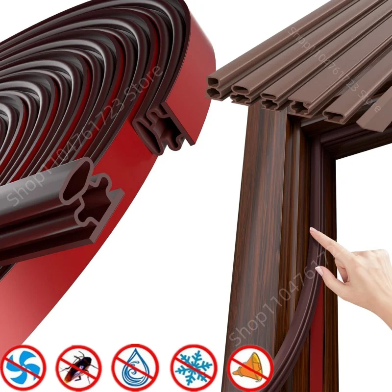 6M Security Door Access Door Window Sealing Strip TPE Self-Adhesive Weatherproof Anti-Collision Strip Sound Insulation Strip