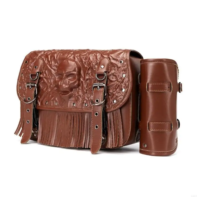 دراجة نارية PU الجلود حقيبة الجانب الأداة الذيل الأداة حقيبة السرج مقاوم للماء H9EE