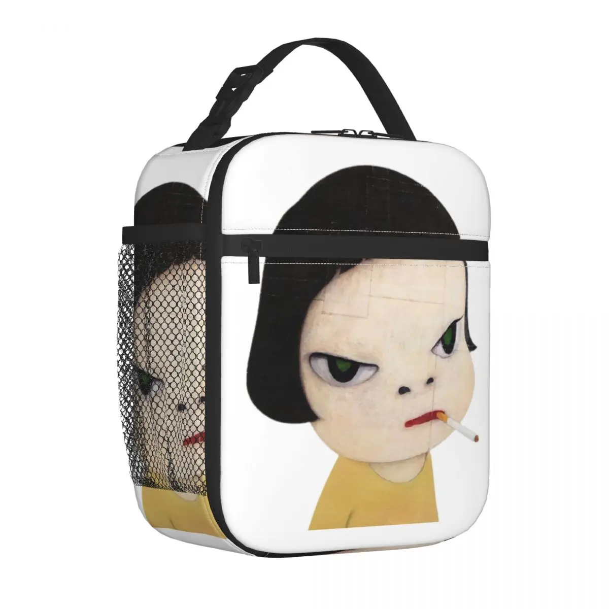 Custom Japanese Cartoon Manga Yoshitomo Nara Lunch Bag Women Warm Cooler Insulated Lunch Box for Kids School Children