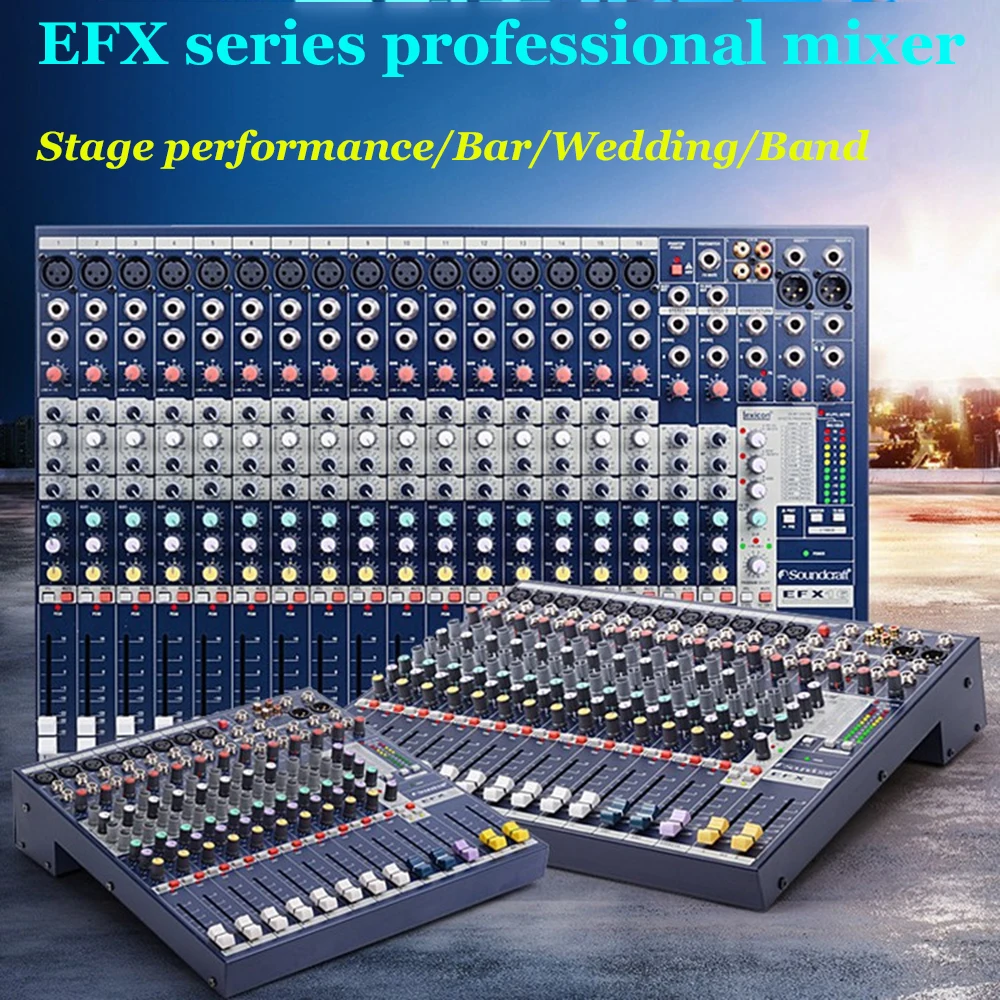 EFX8/12/16channel Multi-Purpose Digital Effect of Professional Mixing Station Marshalling USB Stage 48V Sound Mixer Console