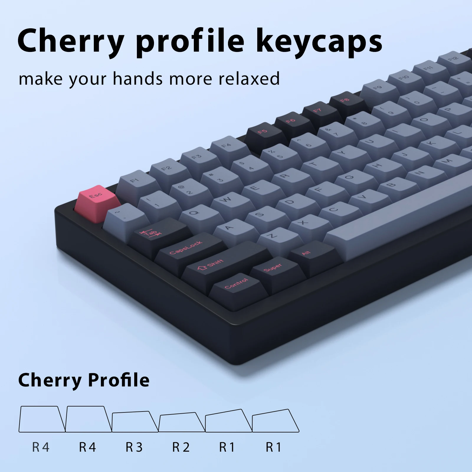 Imagem -03 - Kbdiy-teclas Retro Vermelhas e Pretas para Teclado Mecânico Double Shot Pbt Iso 7u Gmk 8008 Perfil Cherry Gmk67 Interruptor mx