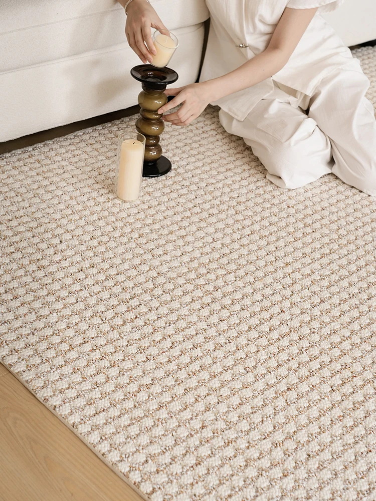 Cream Style Handmade Wool Living Room Carpet French Style High-end Bedroom Xarpet Thick Home Bedside Rug Large Dloor Mat