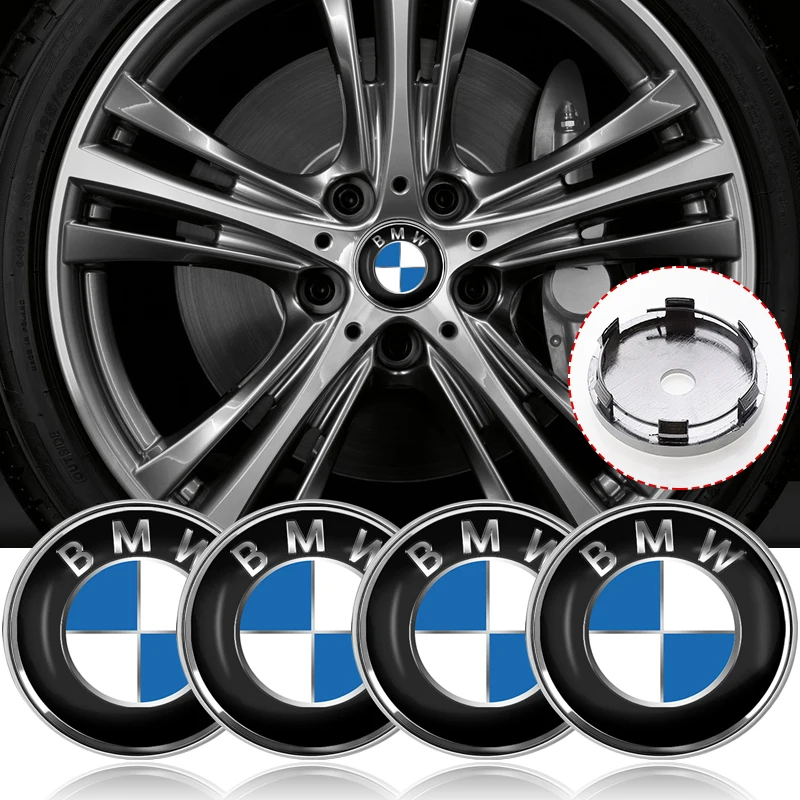 4pcs 56mm+60mm Car Wheel Center Hub Cap Rim Cover Emblem Stickers For Bmw M3 M4 M5 M6 F20 F30 G20 F31 F34 F10 G30 F11 X3 F25 X4