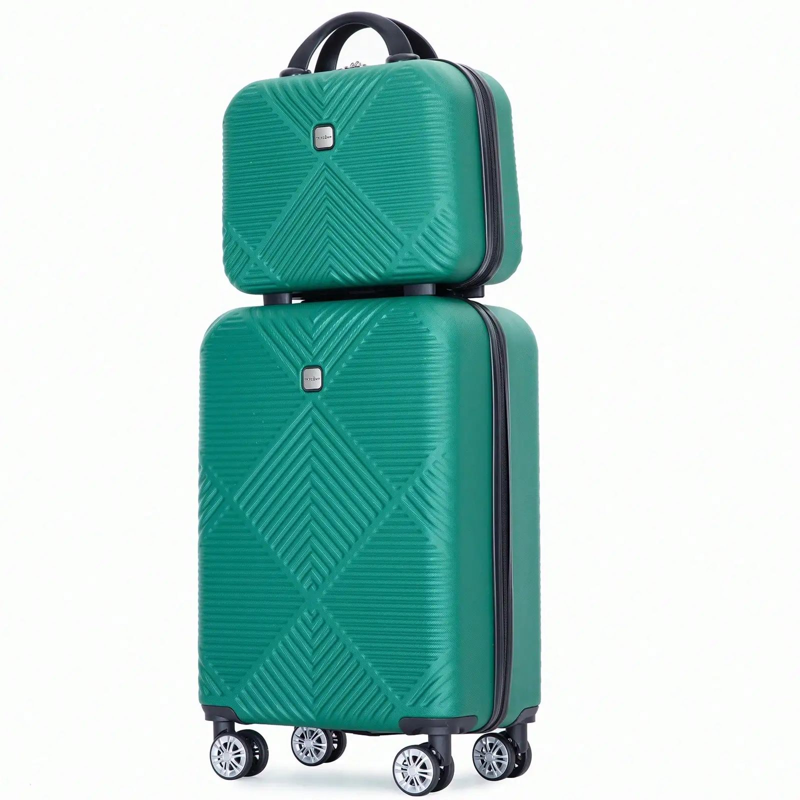 Tripcomp 2‑Piece Carry‑On Hardside Luggage Set, 20 Inch Main Suitcase with Matching Cosmetic Travel Case, Lightweight Hard Shell Rolling Luggage, Smooth 360° Spinner Wheels, Portable Trolley Suitcase for Business Vacation Weekend Trips