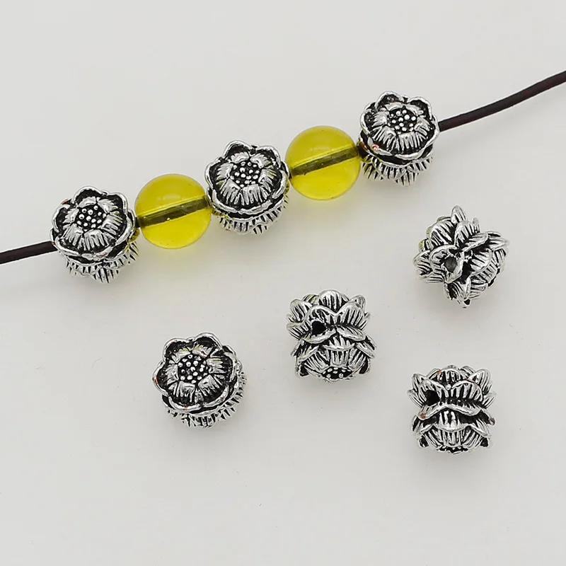 10pcs/Lot Classic Stereo Double Bottoms Lotus Flower Beads 10mm High Quality Manual Zen Loose Spacers DIY Jewelry Accessories