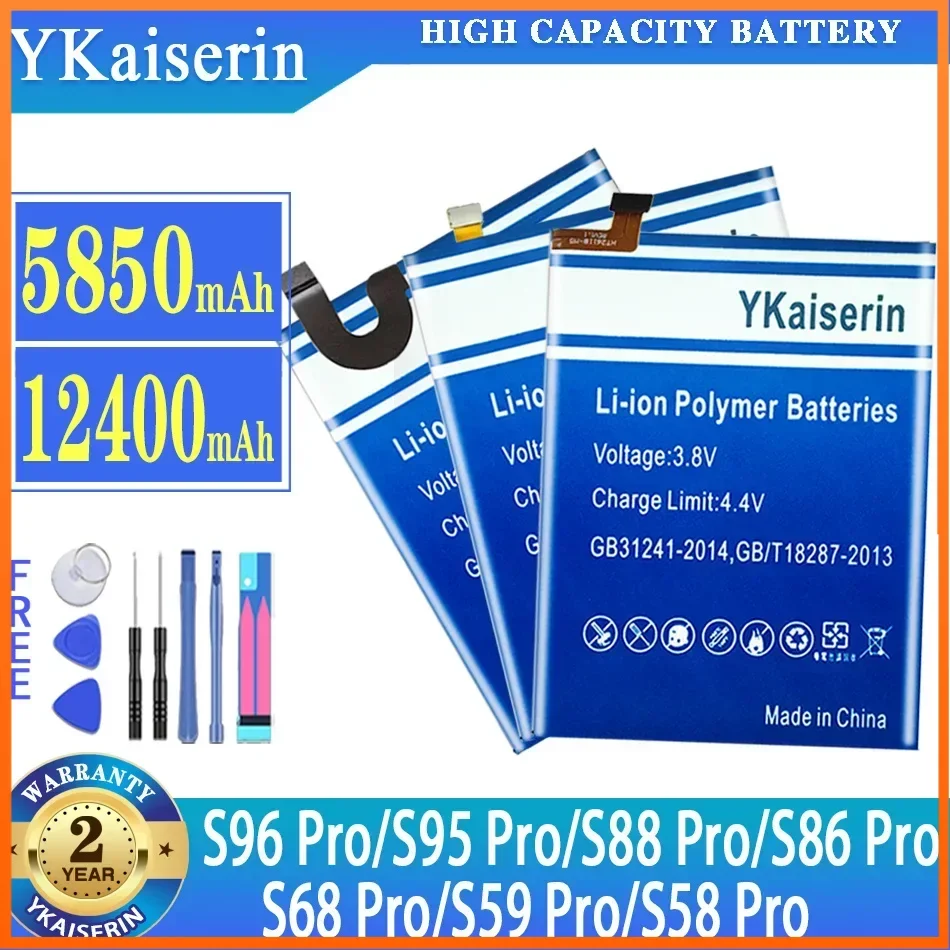 YKaiserin Battery for Doogee S95Pro, S68 Pro, S96 Pro,S88 Pro,S58 Pro Bateria  Batterie Warrtny 2 Years + Tools