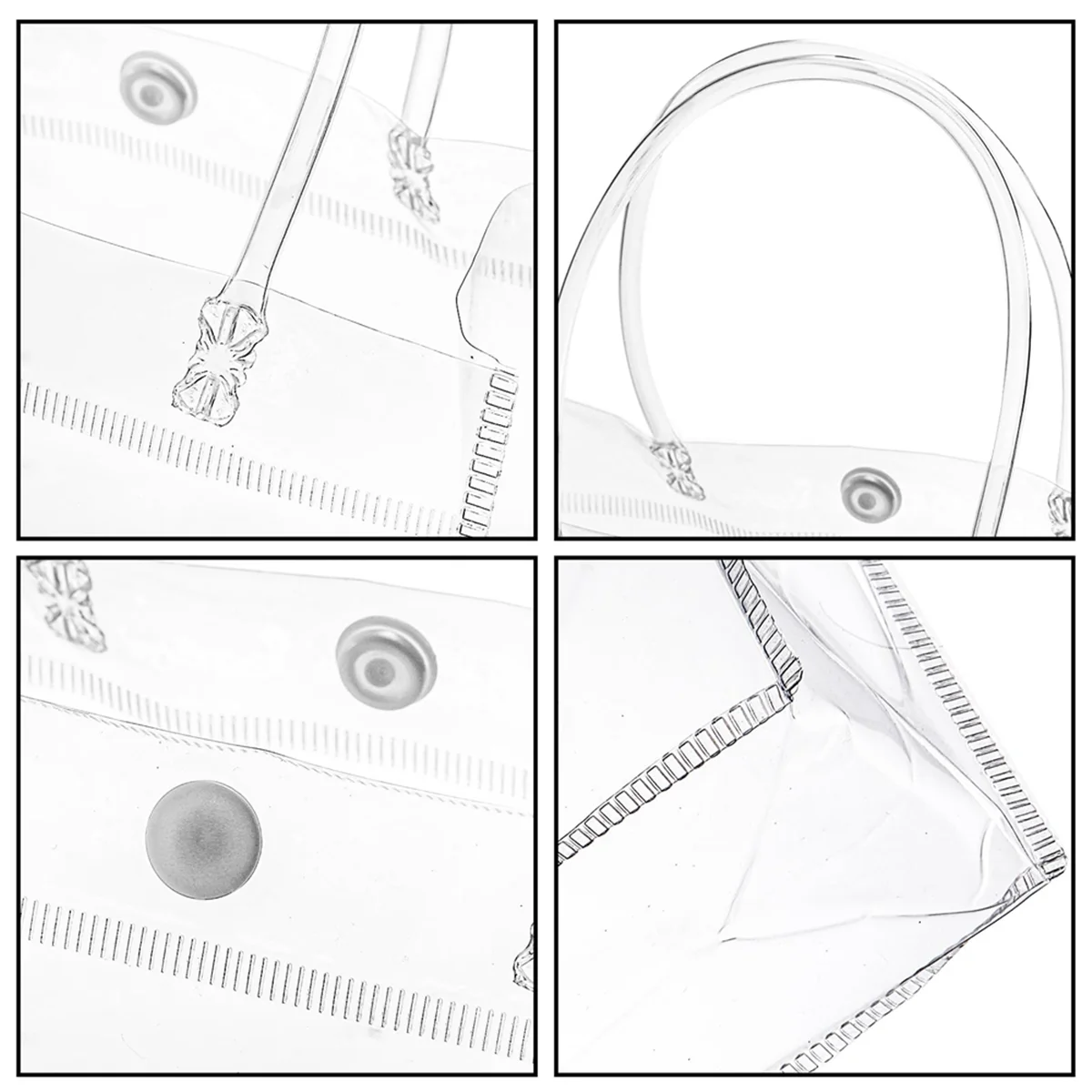 ABLK 20 個透明ギフトバッグハンドル付きウェディングキャンディギフト包装再利用可能なトートバッグクリスマスシャワー 15x20x7cm