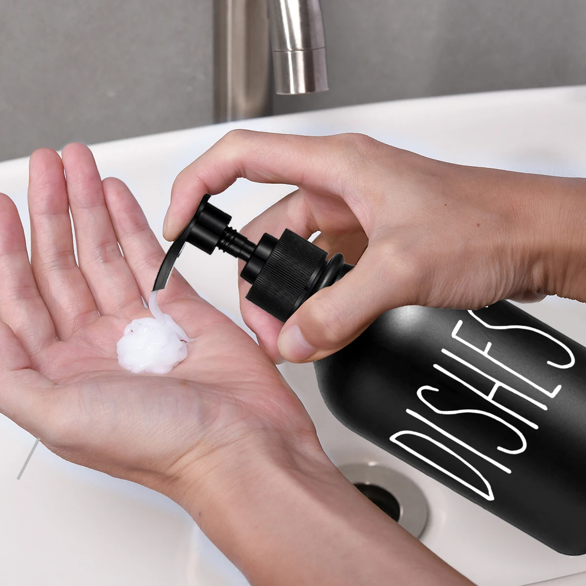 Refill Dish Soap Dispenser Kitchen Farmhouse Decro Coutertop Hand and Dish Soap Bottle Hand Wash Dish Wash Soap Container