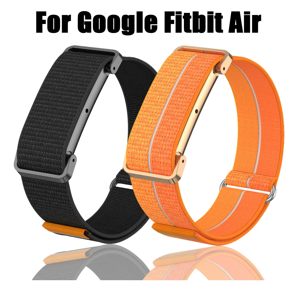 Nylon-Handgelenkschlaufe für Google Fitbit Air, federleicht, atmungsaktiv, Schnellverschluss, Metallschutzhülle für das Handgelenk, Google Fitbit Air