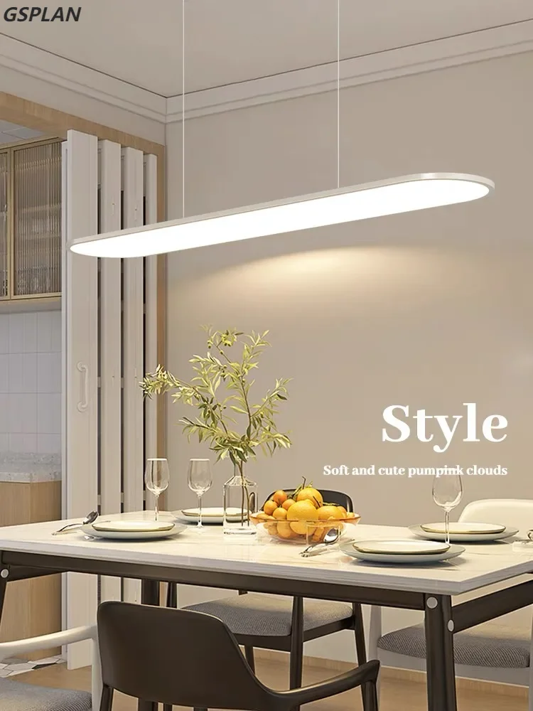 

LED Chandelier 2023 Living Room Light Minimum Modern Dining Table Light White Research Strip Chandelier