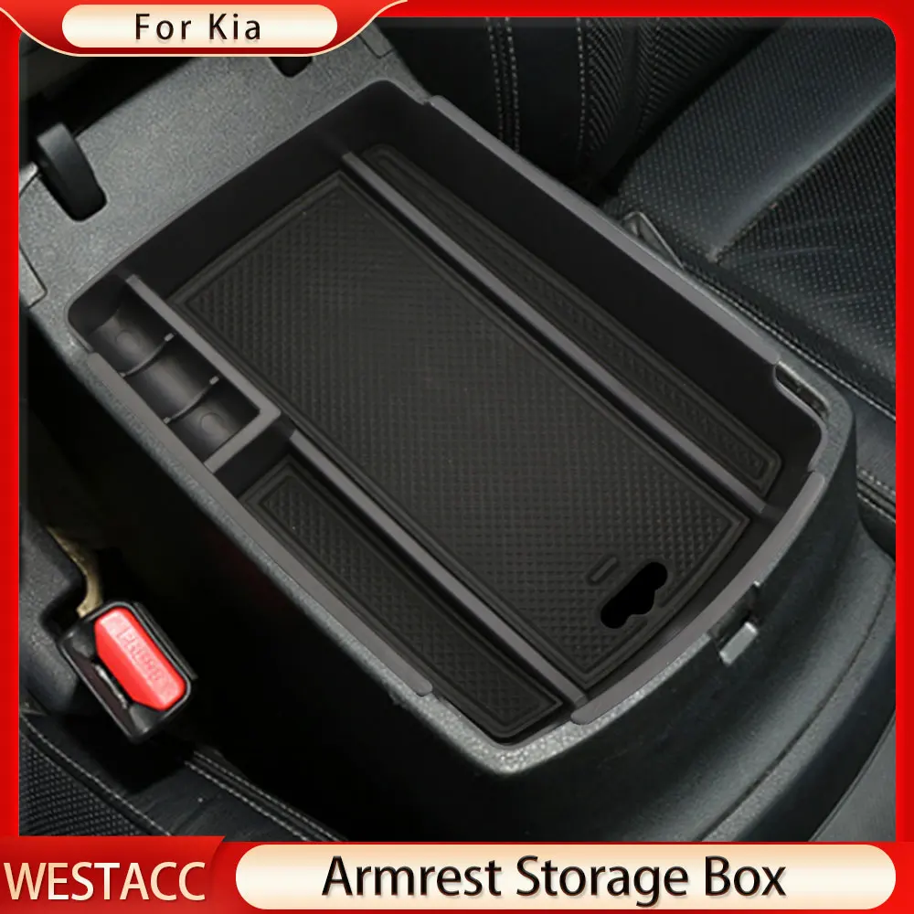 Car Central Armrest Storage Box for KIA Sportage KX5 QL AT 2016 2017 2018 2019 Container Holder Tray Organizer Accessories