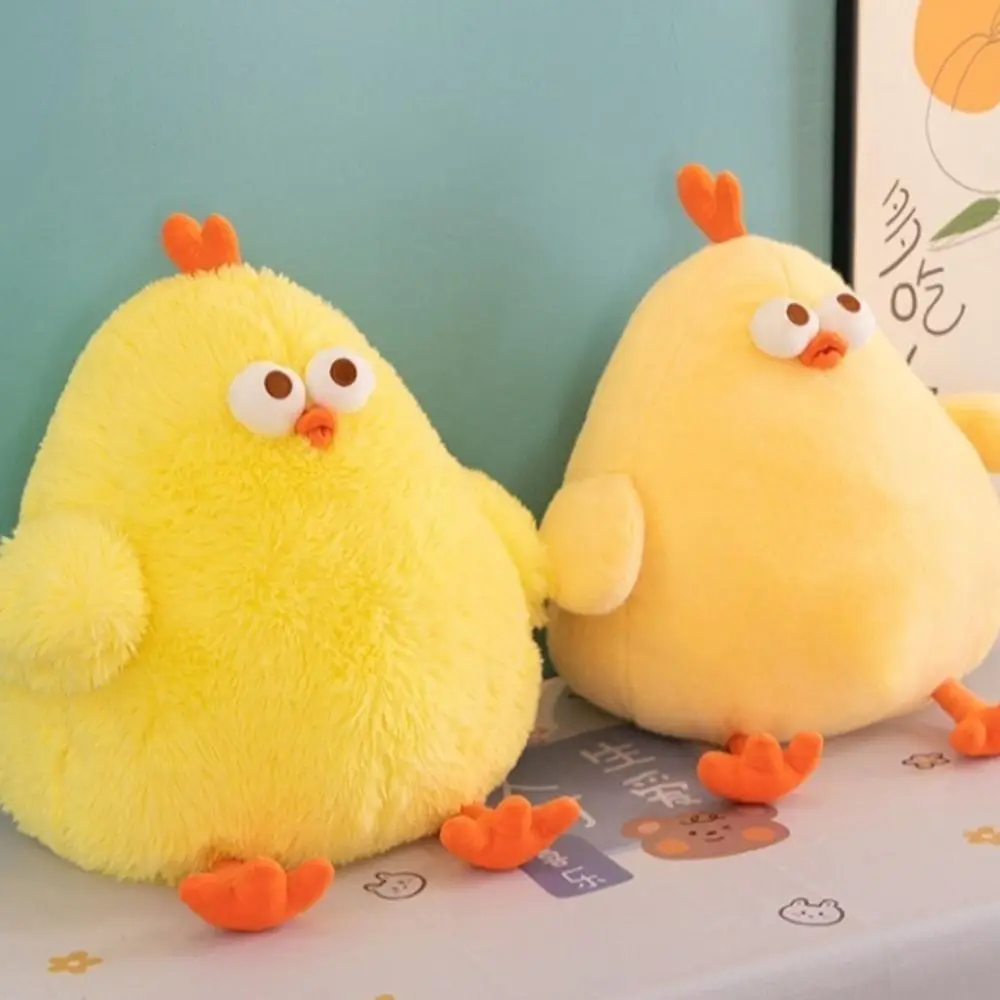 Long Hair Chicken Plush Toy Soft Fluffy Chicken Plush Pillow Cute Stuffed Plush Dundun Chicken Toy Home Decor