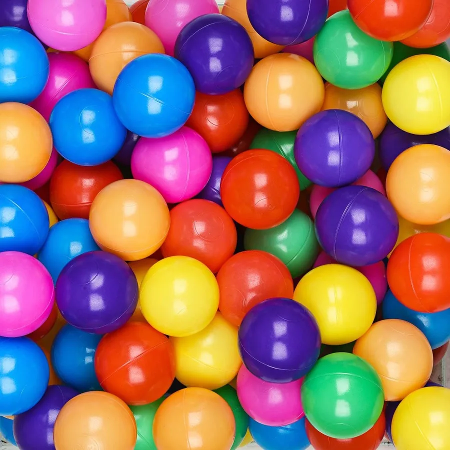 100 قطعة كرات حفرة الكرة Phthalate الحرة سحق برهان البلاستيك 7 ألوان زاهية في ألعاب اللعب القابلة لإعادة الاستخدام مع حقيبة التخزين