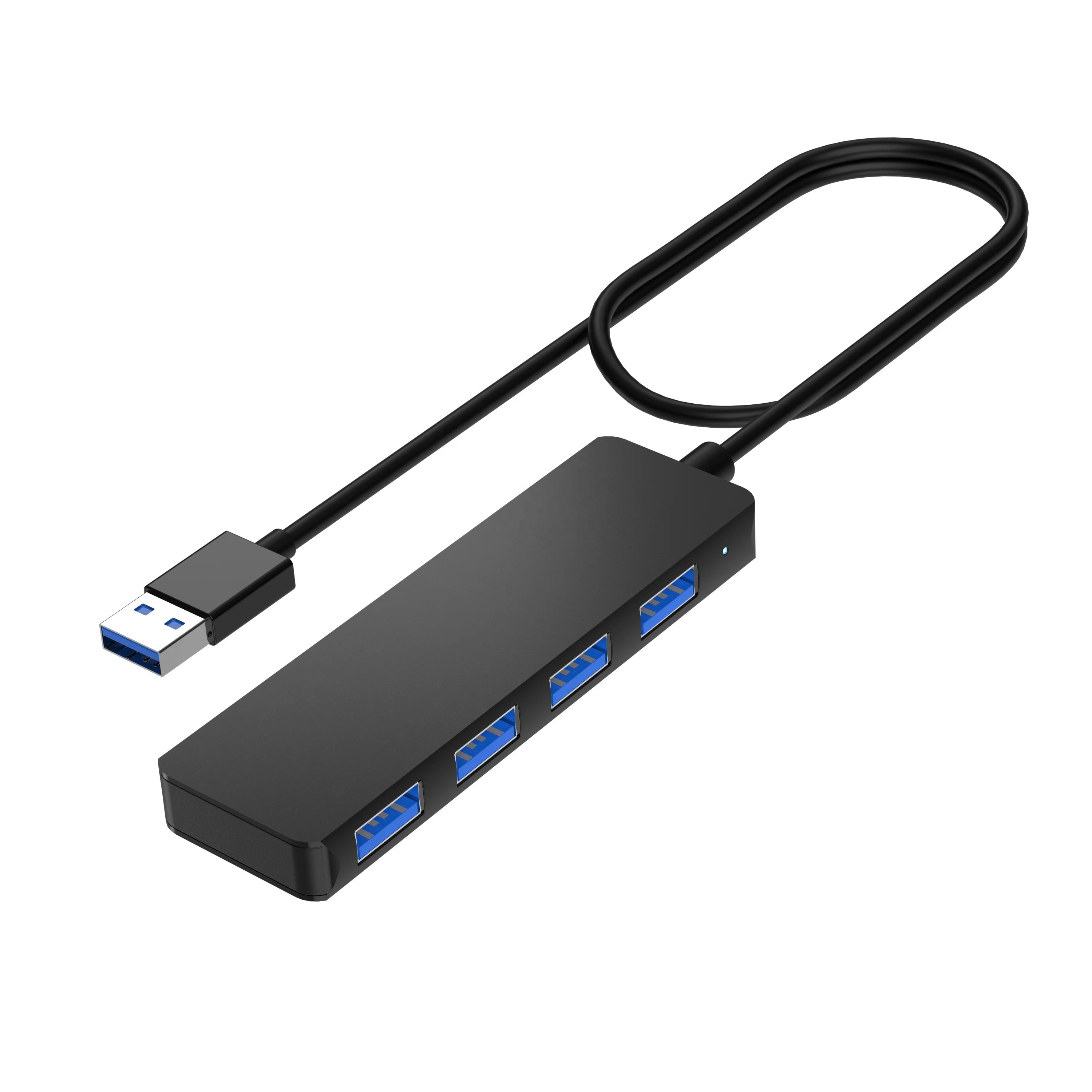4-Port USB 3.0 Hub Adapter with 5Gbps High-Speed Data Transfer, Expand Laptop/PC USB-A Ports for Keyboard, Mouse, Storage
