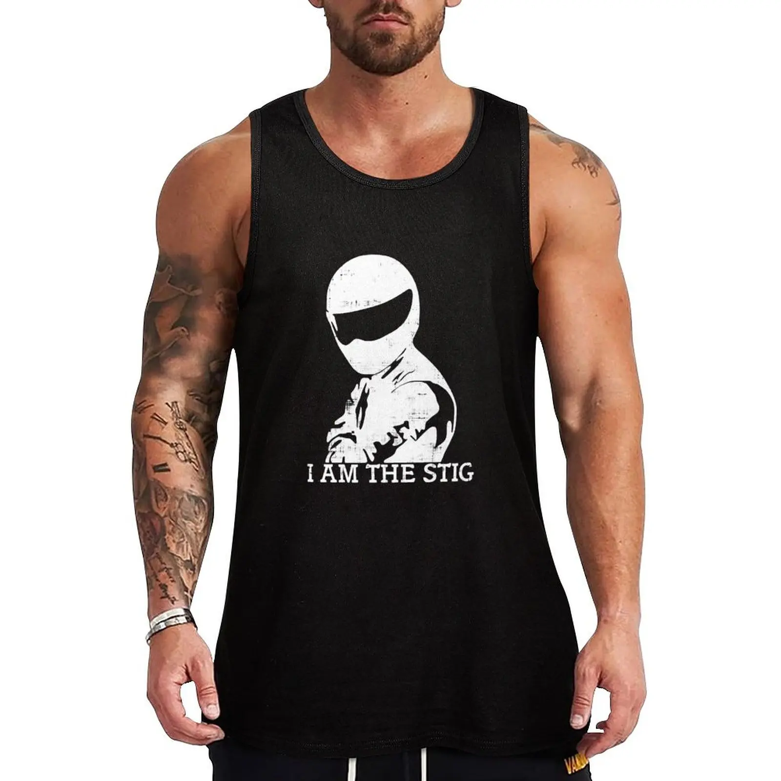 

I Am The STIG Tank Top sleeveless gym shirts male anime t-shirts Sportswear for men
