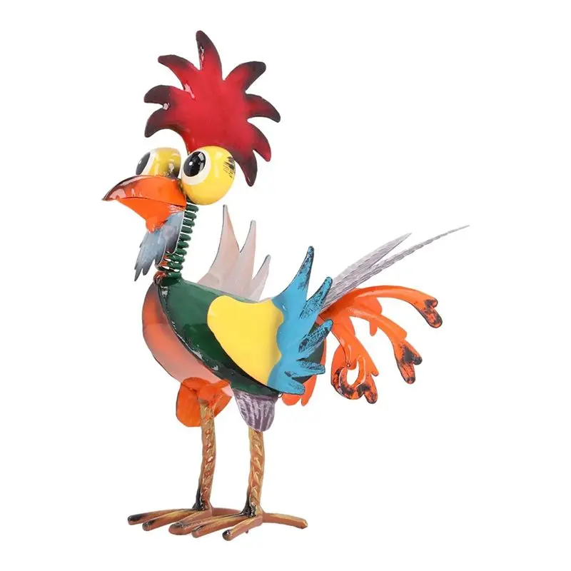 

BYBS-Outdoor Metal Rooster Yard Statue Decoration Rooster Decor Garden Statue Chicken Figurine Outdoor Decorations