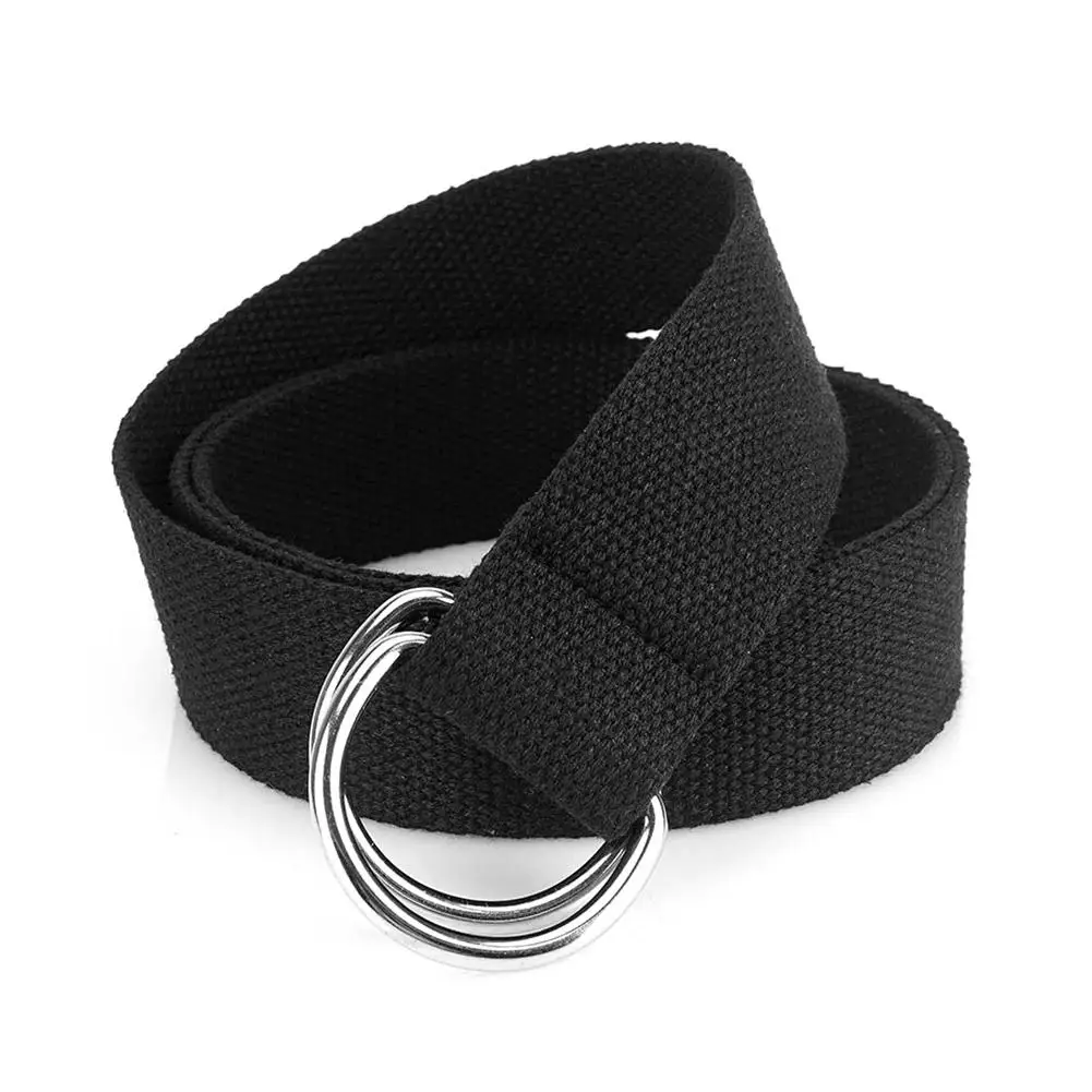 Tactical Canvas Men Belt High Quality Unisex Double D Buckle Waistband Casual Canvas Female Belt Fabric For Jeans