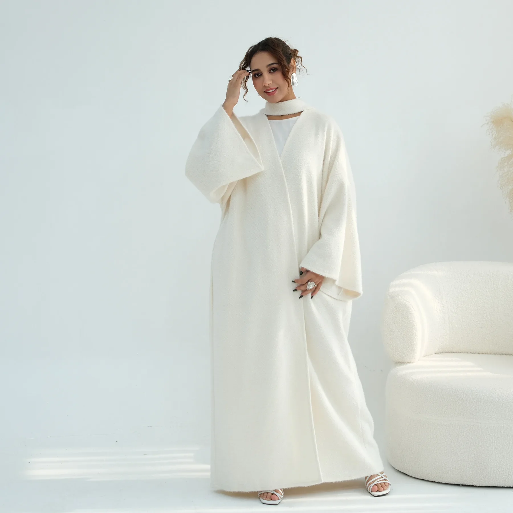 

Eid Abaya Women Knit Open Long Cardigan Muslim Jalabiya Ramadan Dubai Vestidos Largos Islam Party Arab Long Robe Kaftan Spring